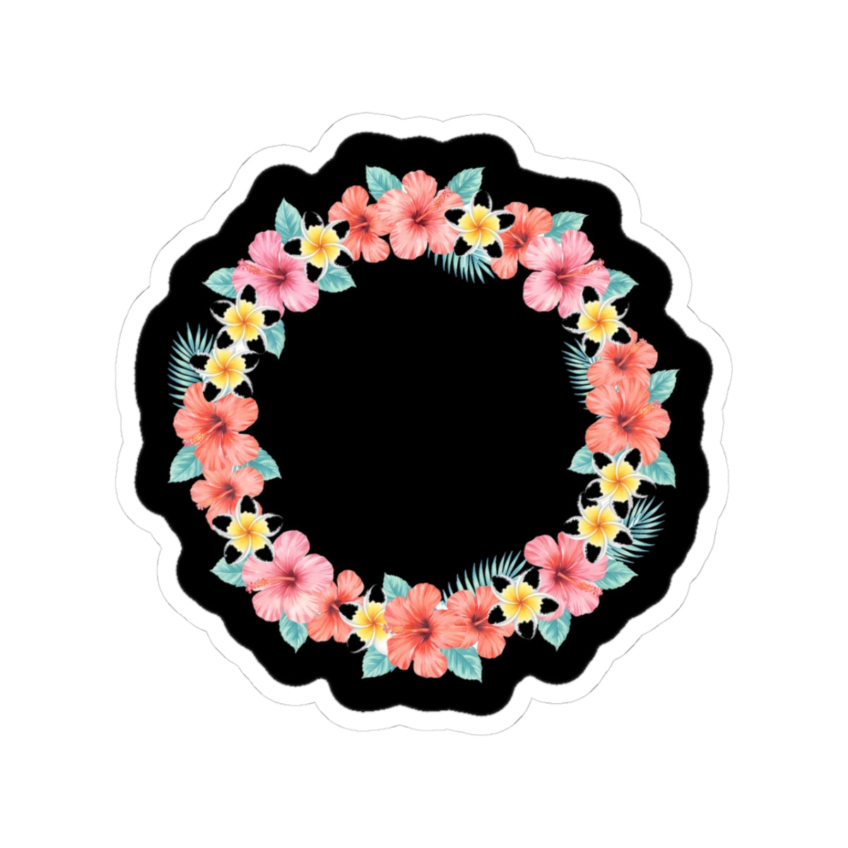 Hawaiian Flower Lei Wreath Sticker