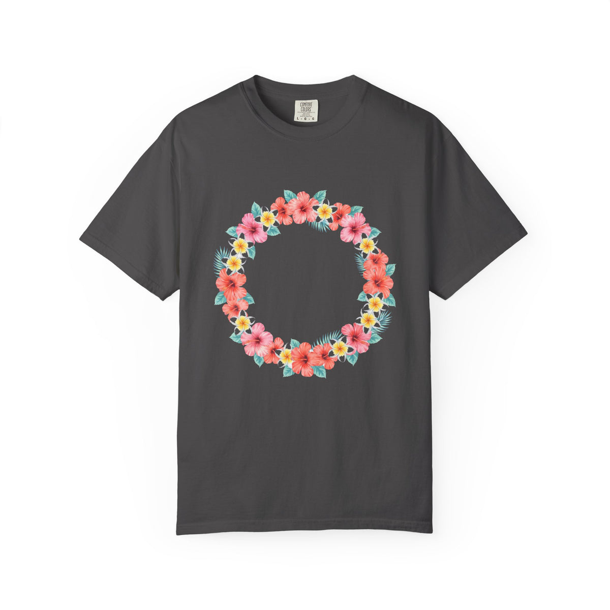 Hawaiian Flower Lei Wreath Hibiscus Plumeria T-Shirt