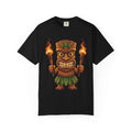 Tiki Warrior Hawaiian Luau Tropical Cartoon Graphic T-Shirt