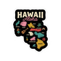 Hawaiian Islands Folk-Art Map Sticker