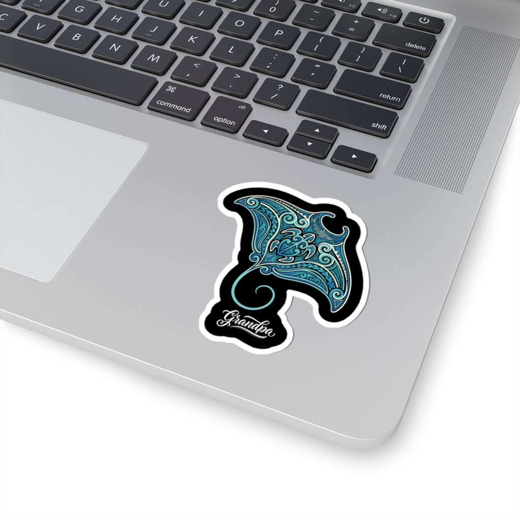 Polynesian Manta Family Grandpa Sticker