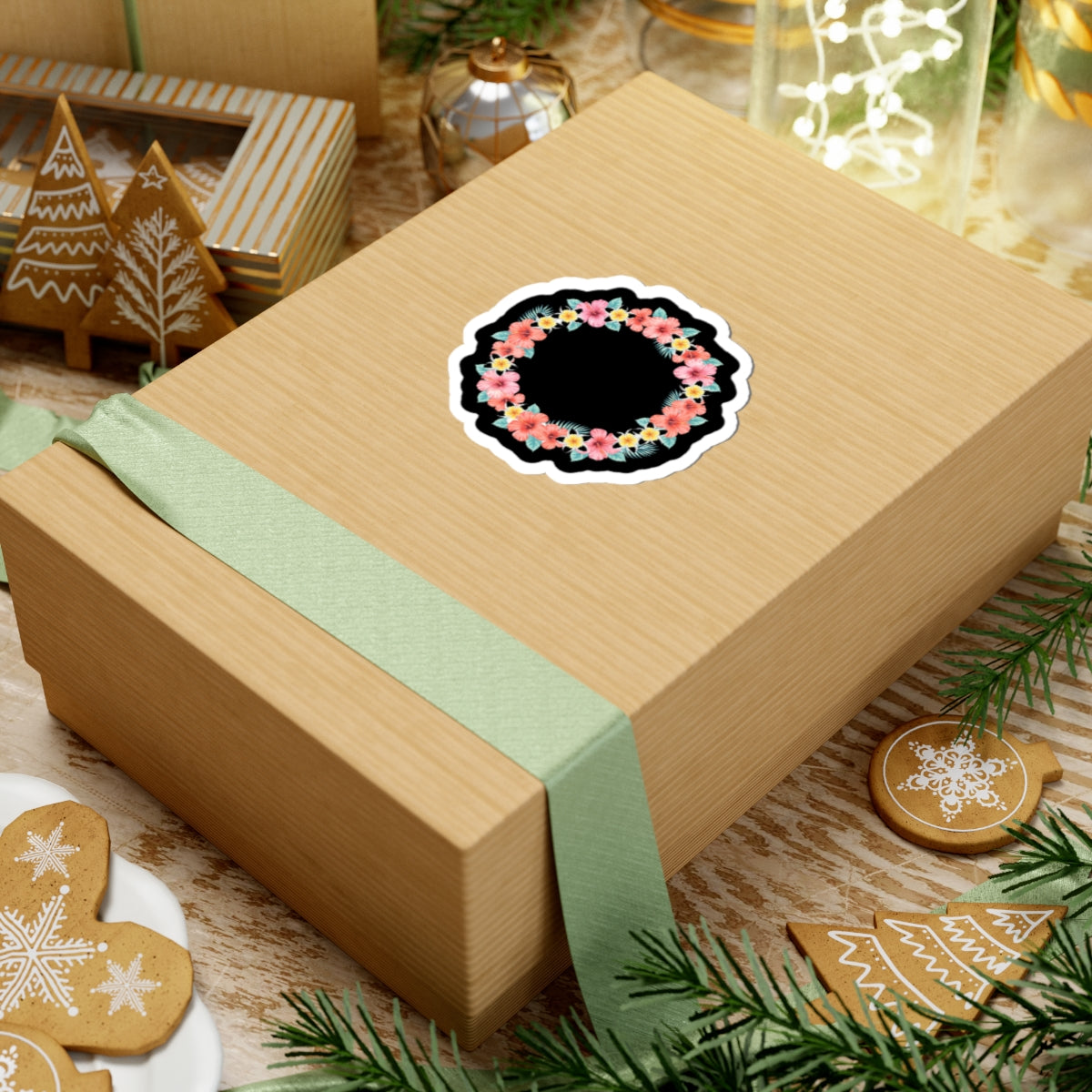 Hawaiian Flower Lei Wreath Sticker