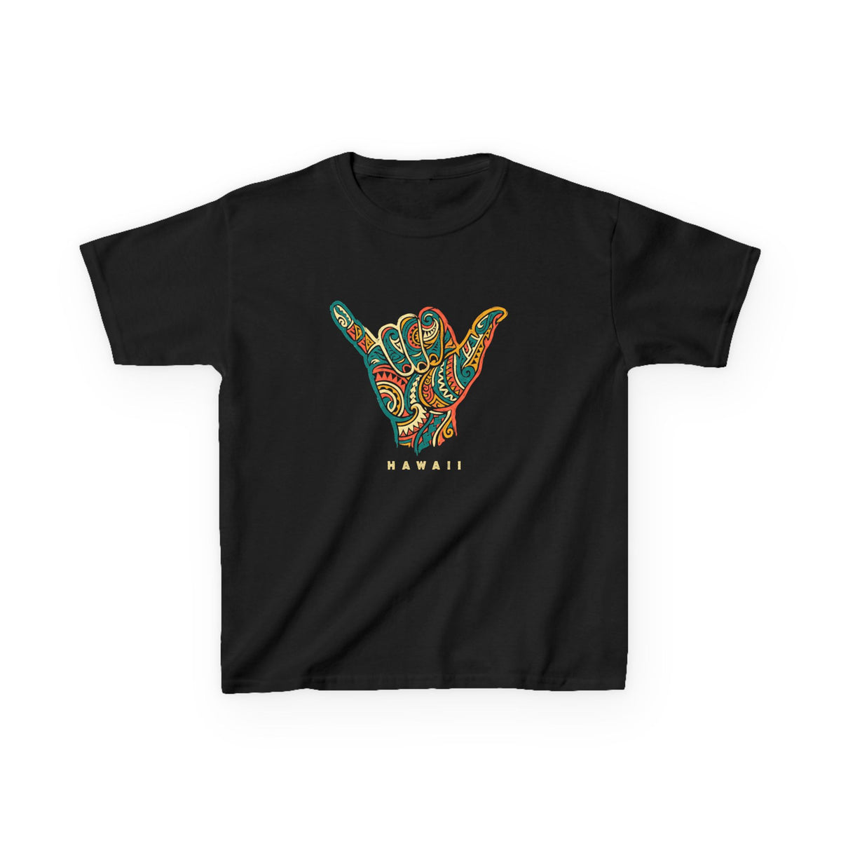Shaka Hand Hawaiian Tribal Aloha Graphic Kids T-Shirt