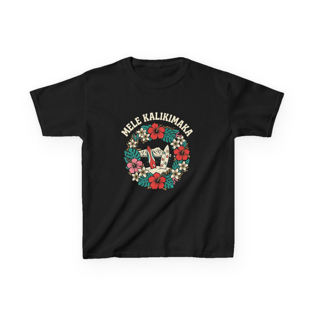 Mele Wreath Hawaiian Christmas Kids T-Shirt