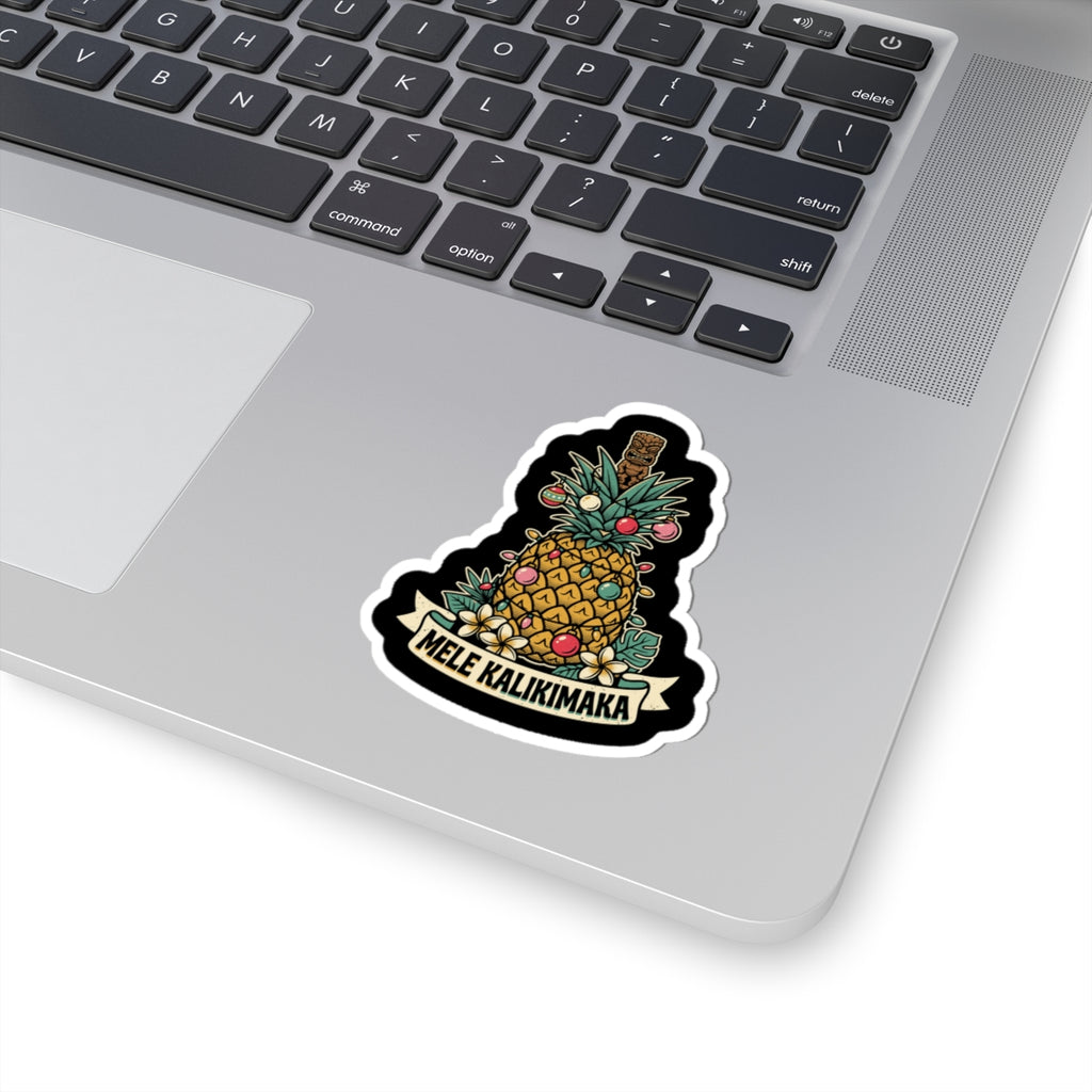 Pineapple Tree Hawaiian Christmas Sticker