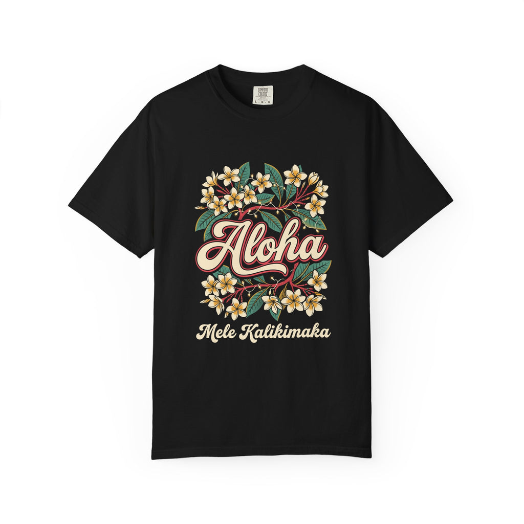 Aloha Plumeria Hawaiian Christmas T-Shirt