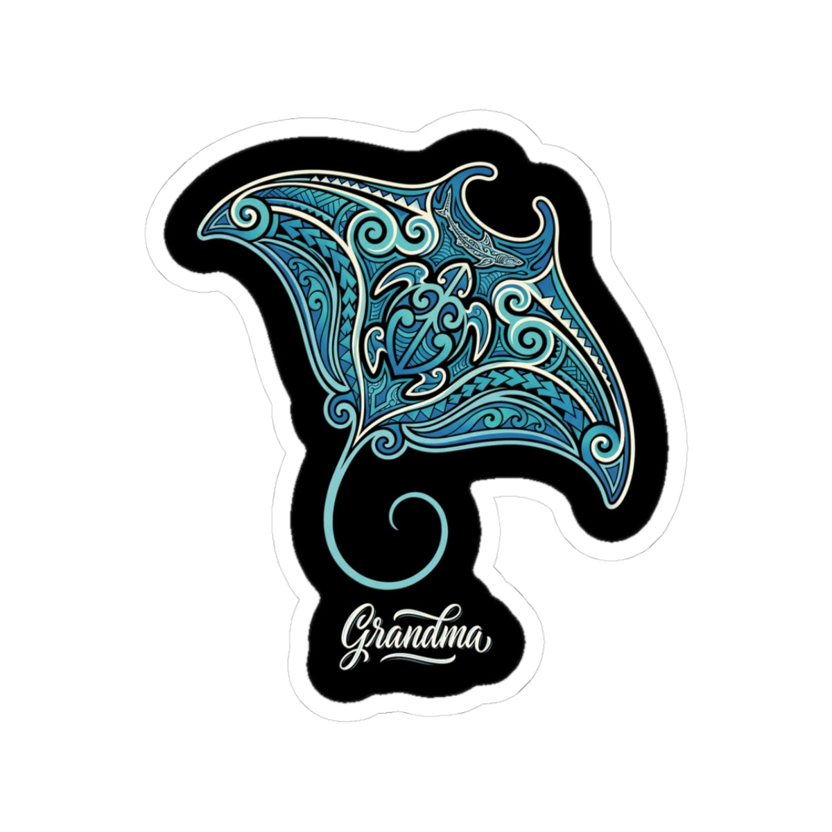 Polynesian Manta Family Grandma Sticker