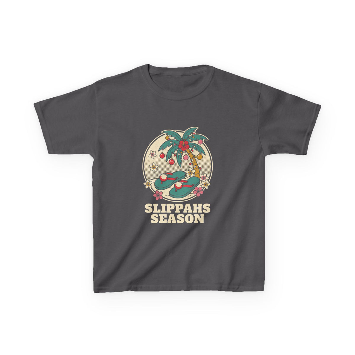 Slippahs Hawaiian Christmas Kids T-Shirt