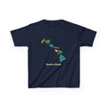 Hawaiian Islands Chain Map Minimalist Kids T-Shirt