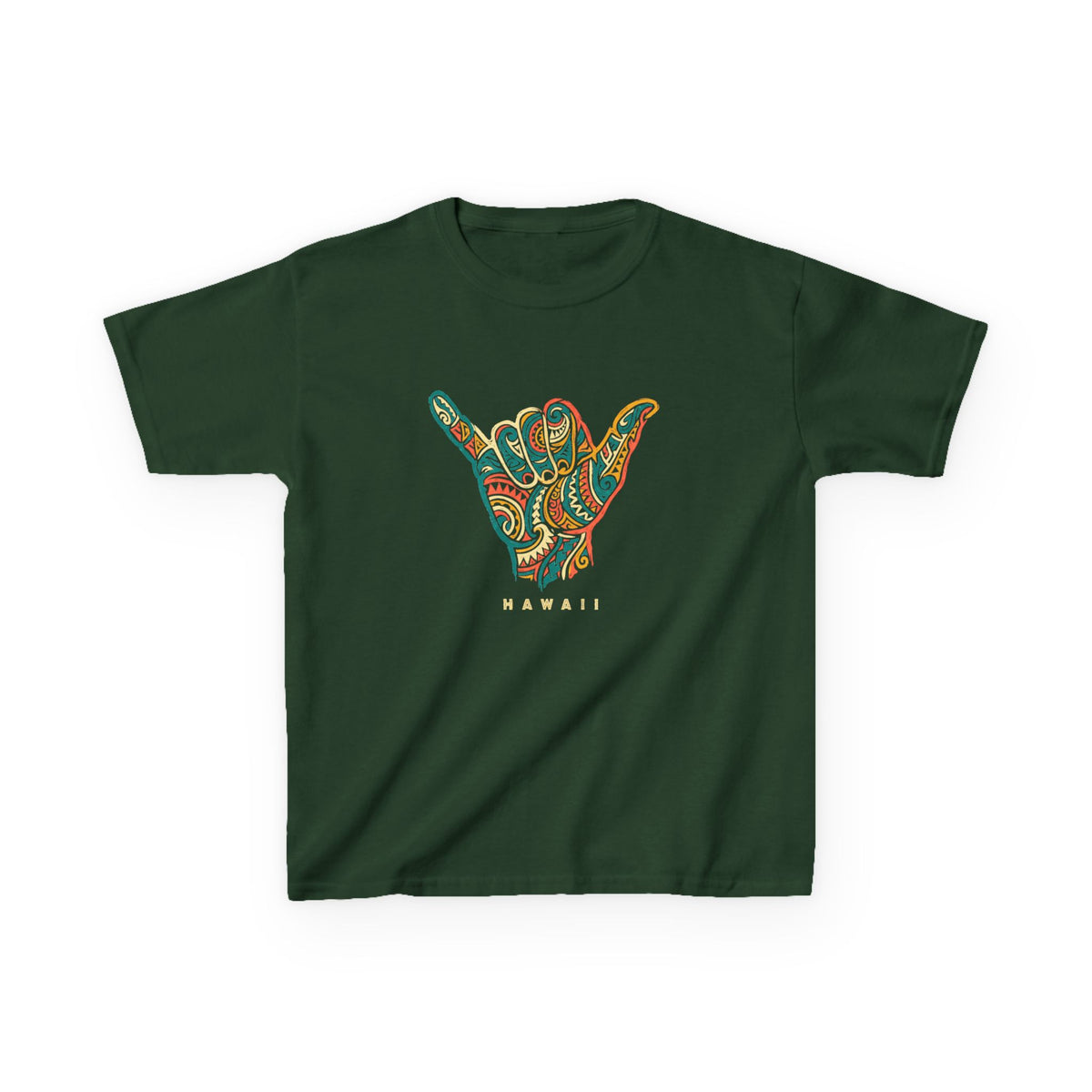 Shaka Hand Hawaiian Tribal Aloha Graphic Kids T-Shirt