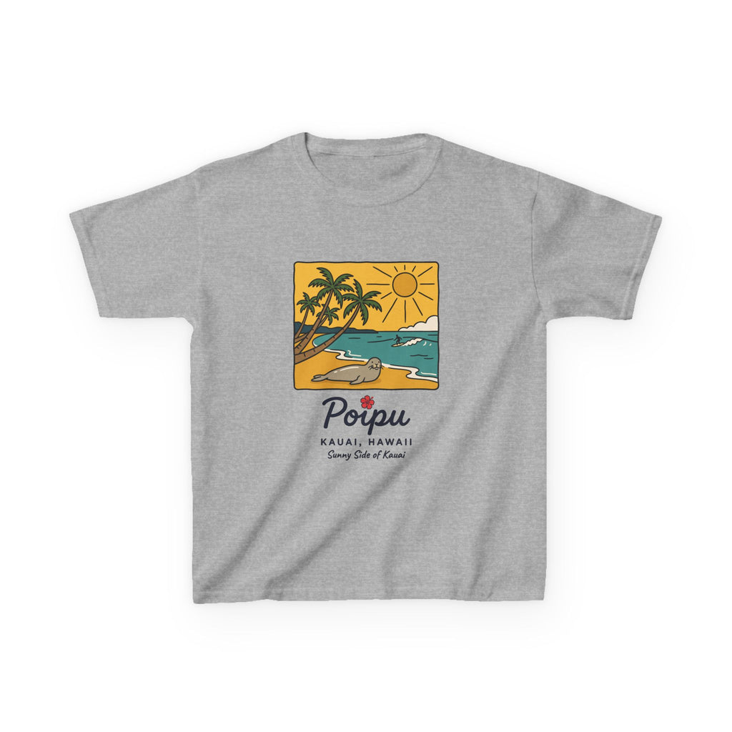 Poipu Beach Kauai Hawaii Vintage Travel Graphic Kids T-Shirt