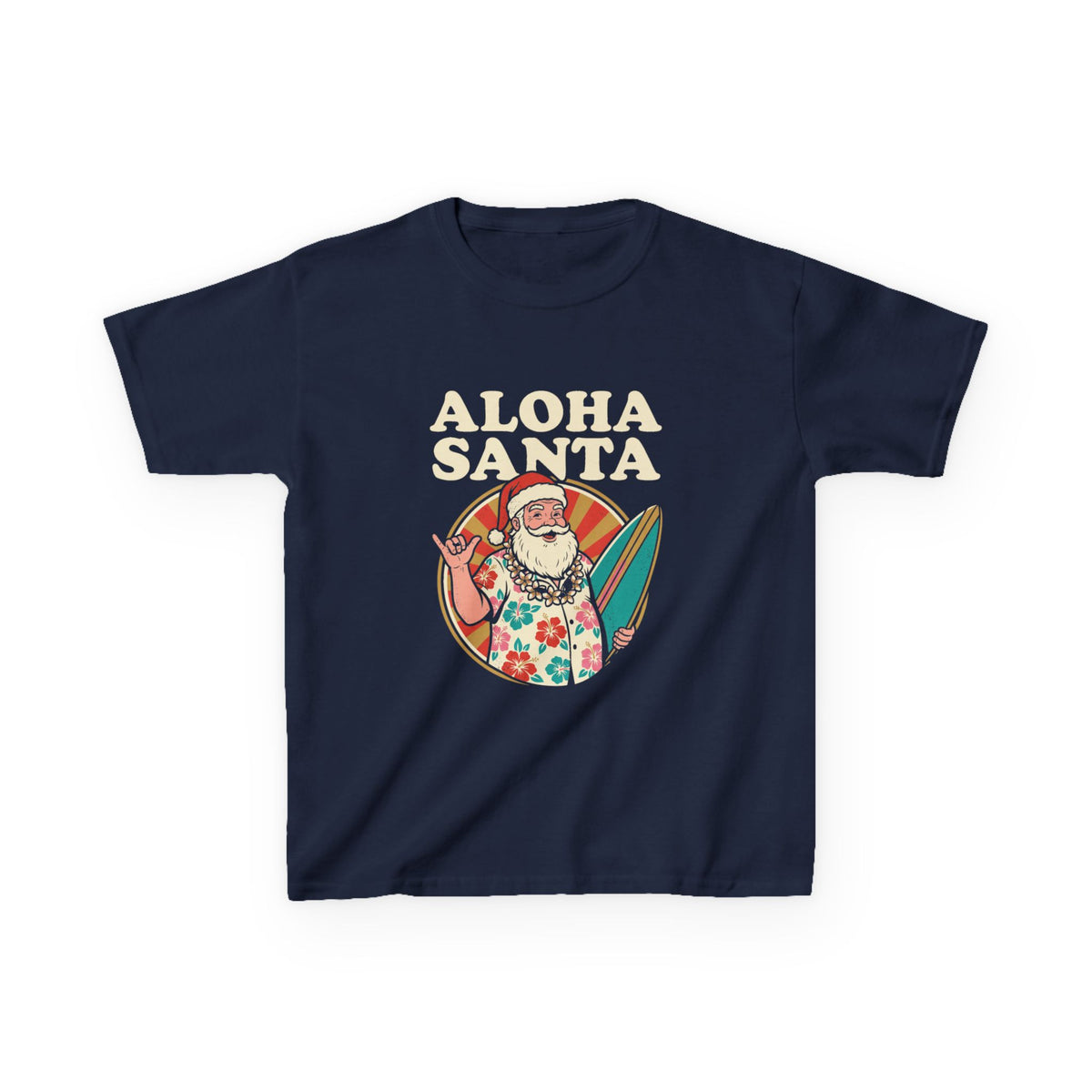 Aloha Santa Hawaiian Christmas Kids T-Shirt