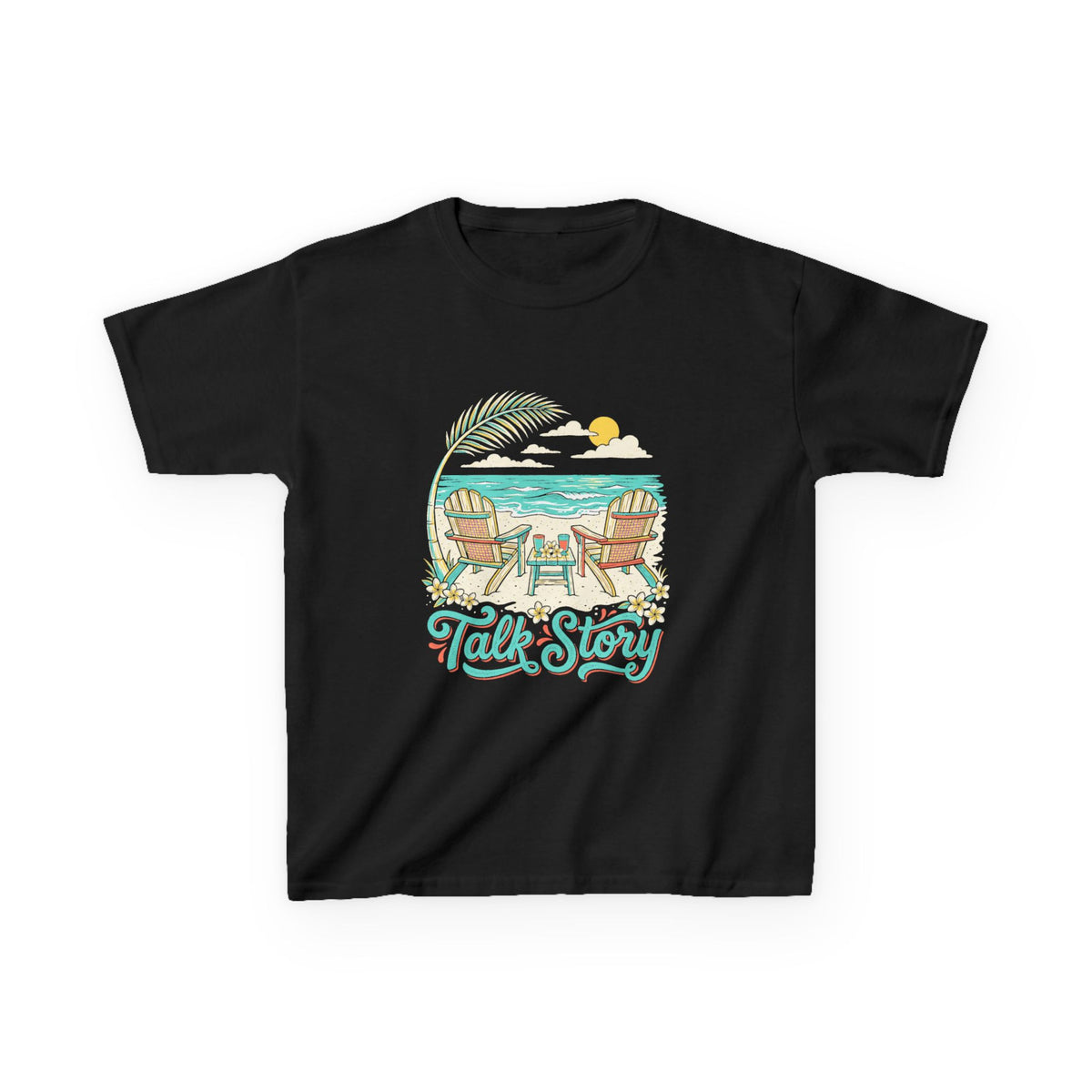Talk Story Hawaii Beach Chairs Retro Graphic Kids T-Shirt