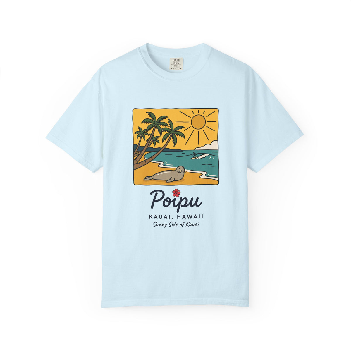 Poipu Beach Kauai Hawaii Vintage Travel Graphic T-Shirt
