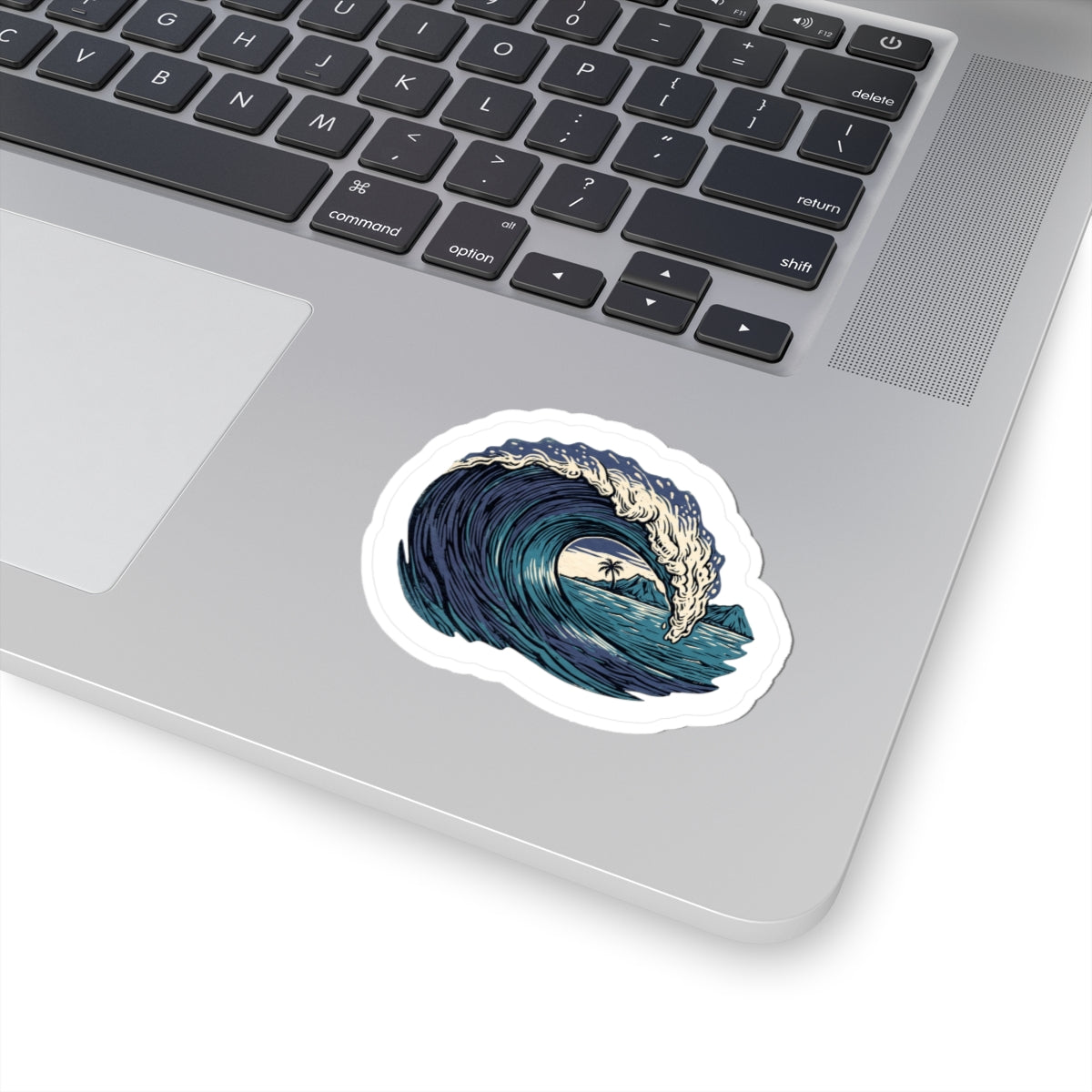 Woodcut Wave Hawaii Sticker