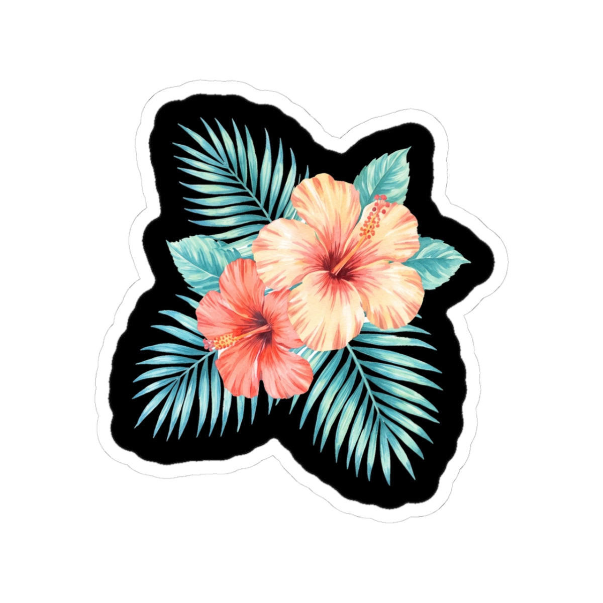 Tropical Hibiscus Bouquet Sticker