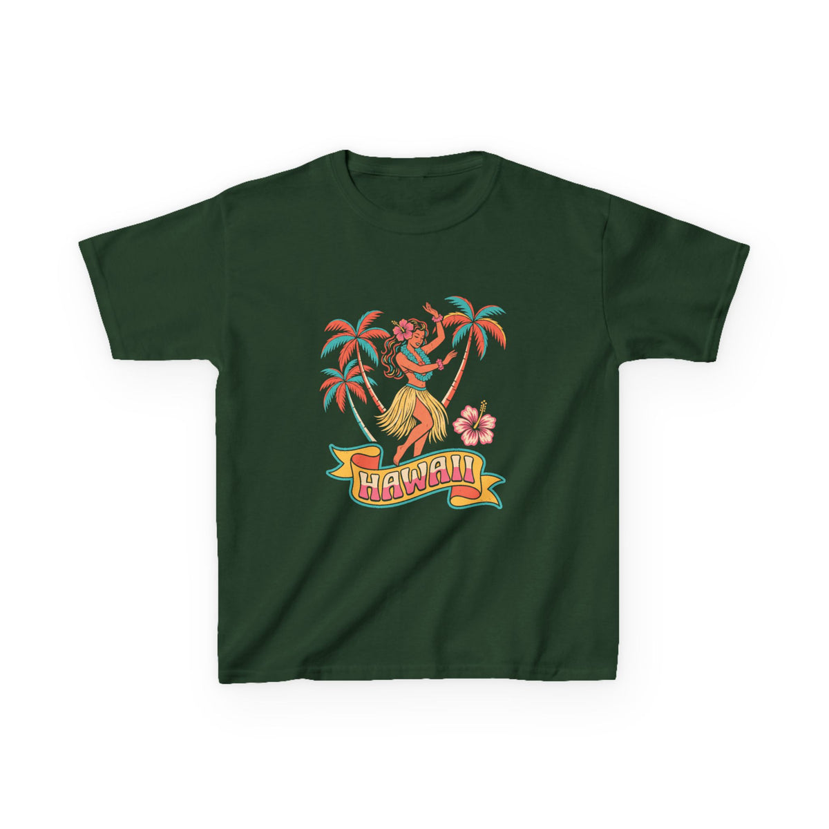 Retro Hula Dancer Hawaii Vintage Graphic Kids T-Shirt