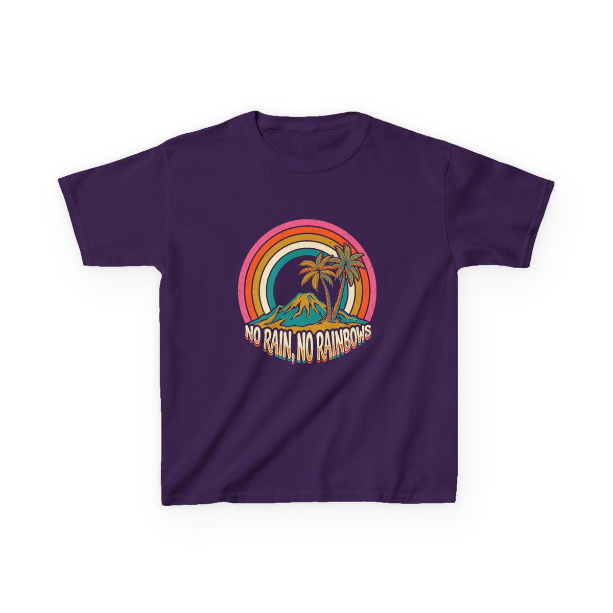 No Rain No Rainbows Hawaii Inspirational Graphic Kids T-Shirt