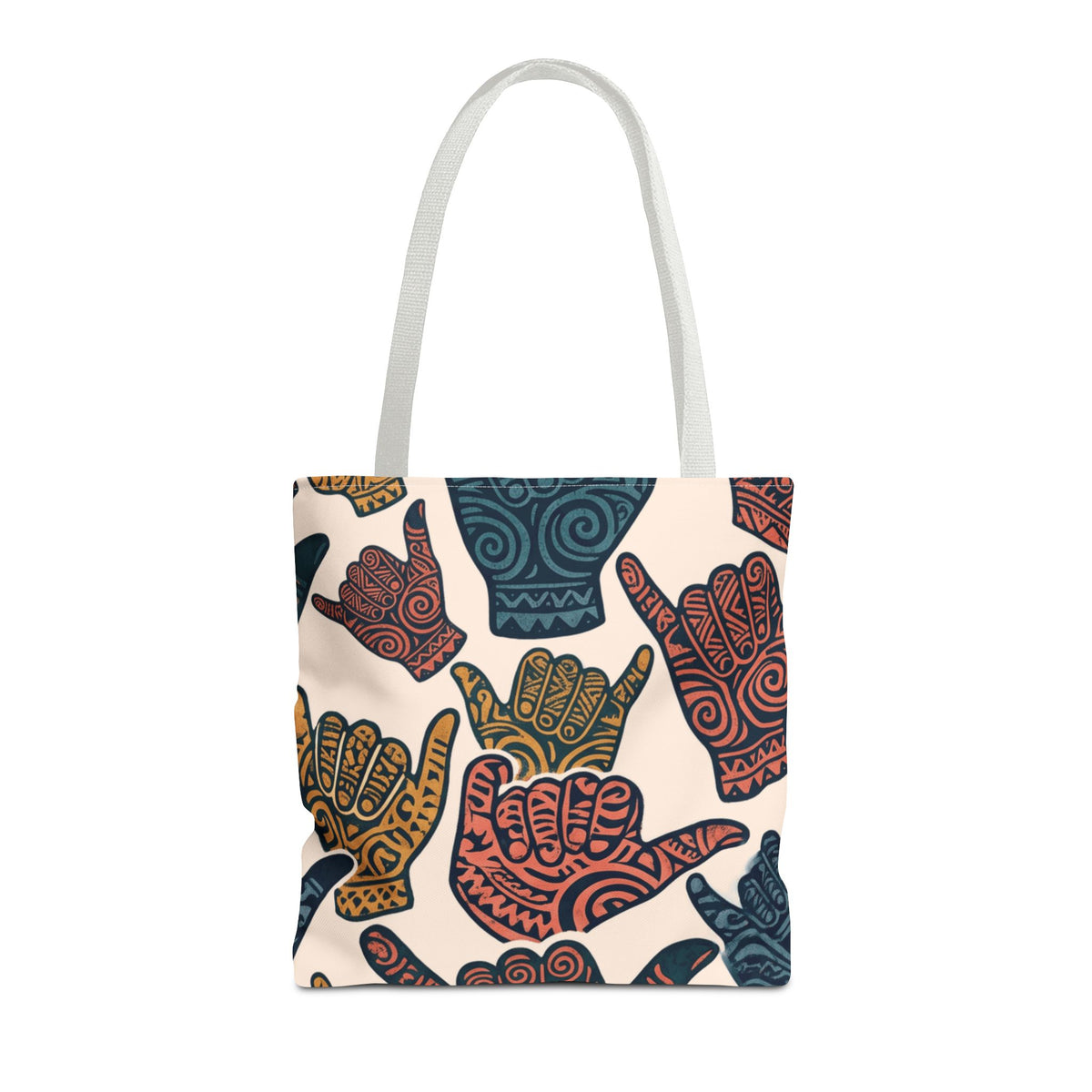 Shaka Pattern Hawaiian All-Over Tote Bag