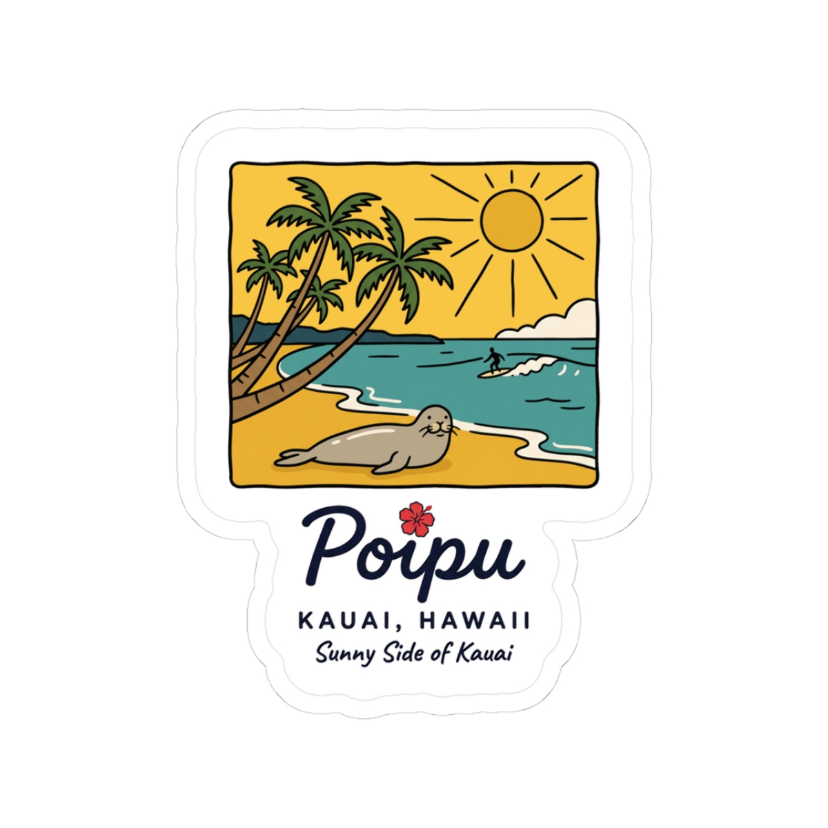 Poipu Hawaii Sticker