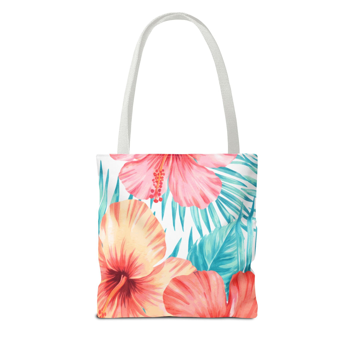 Hibiscus Watercolor Hawaiian All-Over Tote Bag