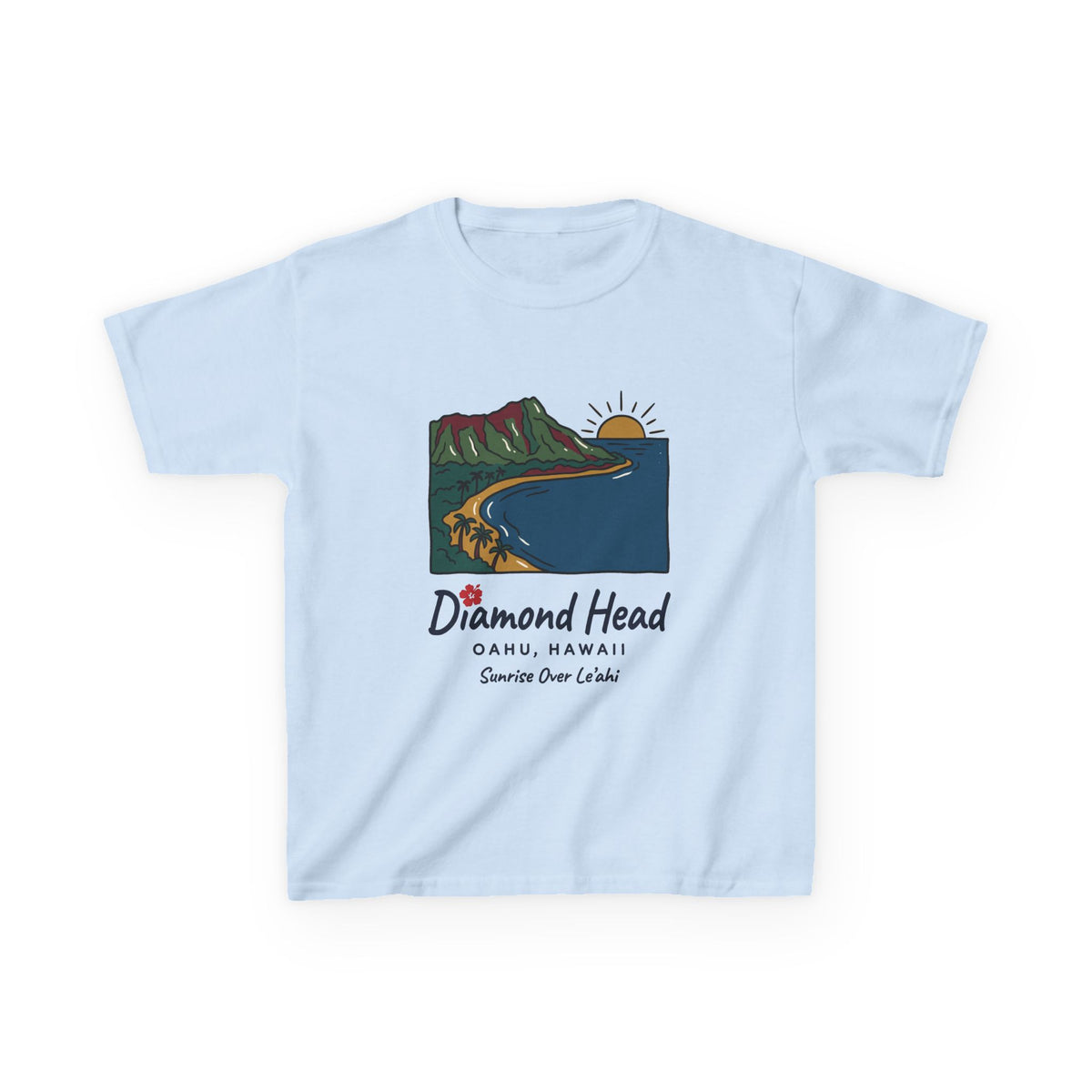 Diamond Head Oahu Hawaii Vintage Travel Graphic Kids T-Shirt