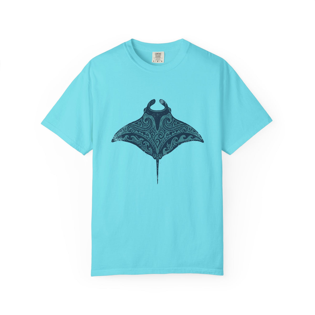Tribal Manta Ray Polynesian Hawaiian Graphic T-Shirt
