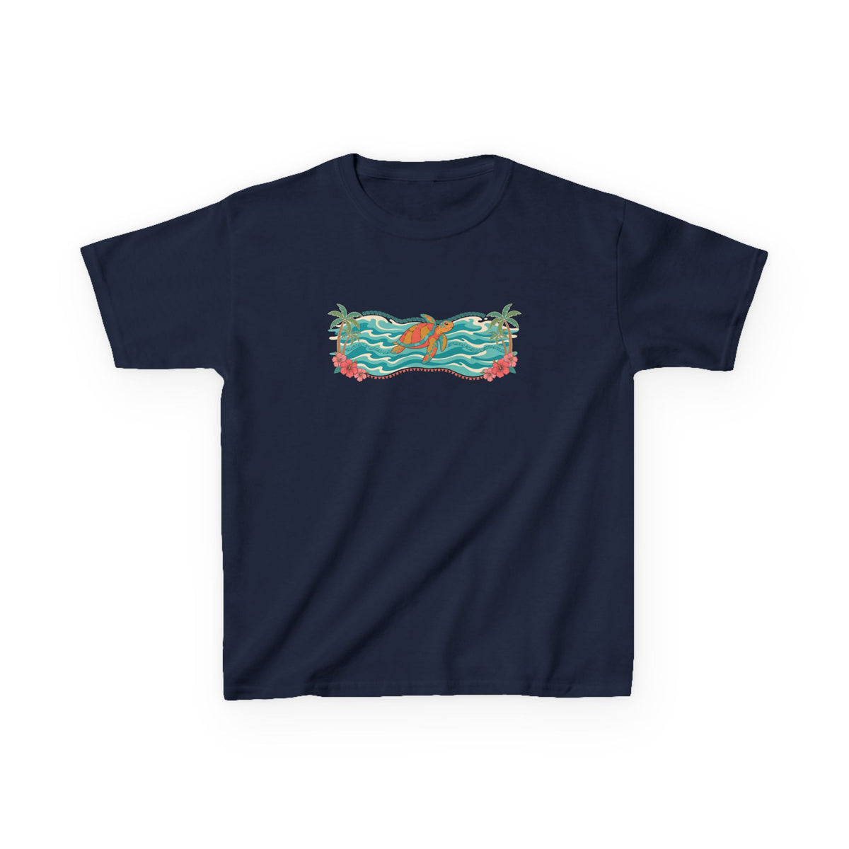 Hawaii Sea Turtle Island Paradise Tropical Scene Kids T-Shirt