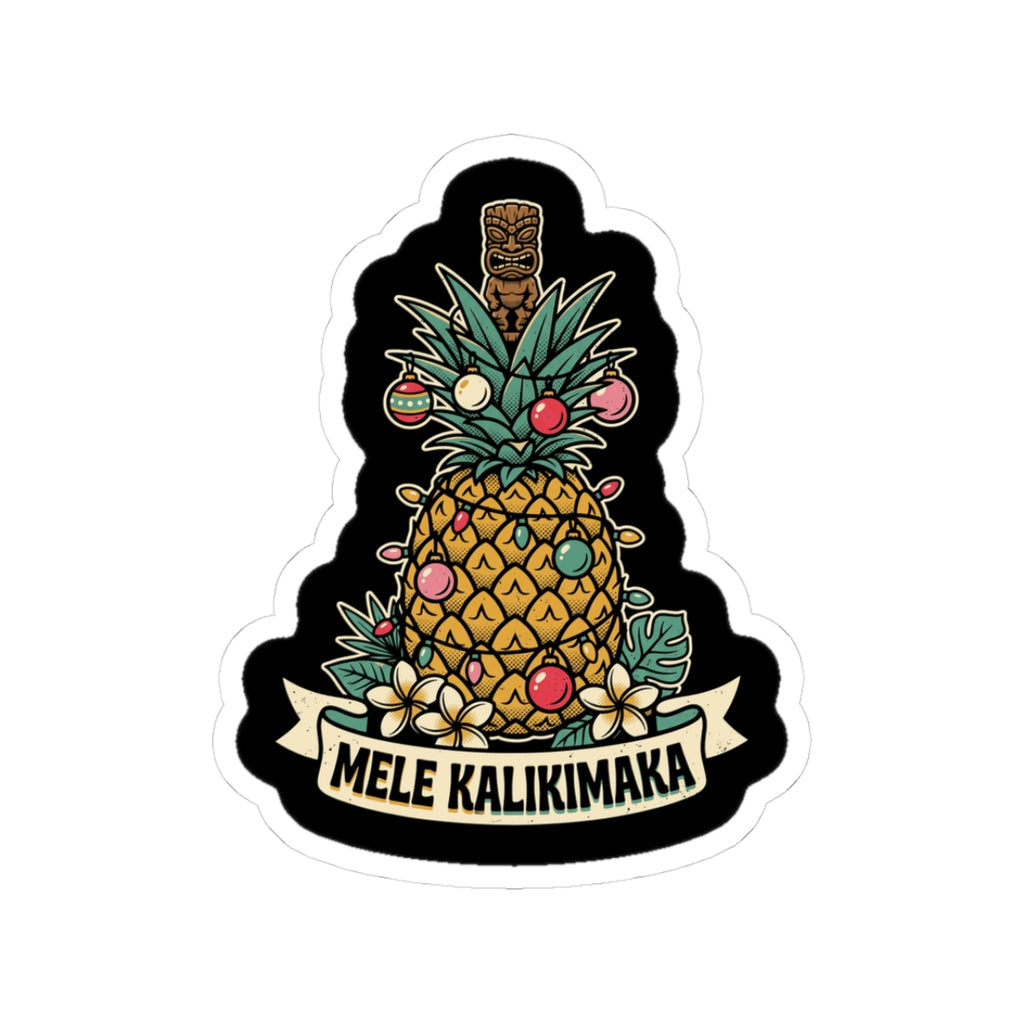 Pineapple Tree Hawaiian Christmas Sticker