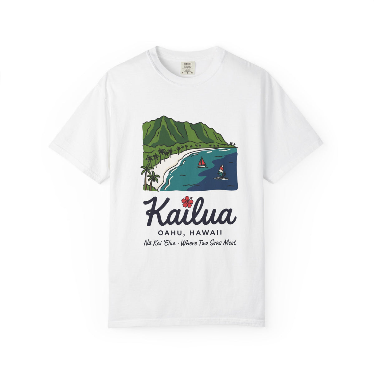 Kailua Beach Oahu Hawaii Vintage Travel Graphic T-Shirt