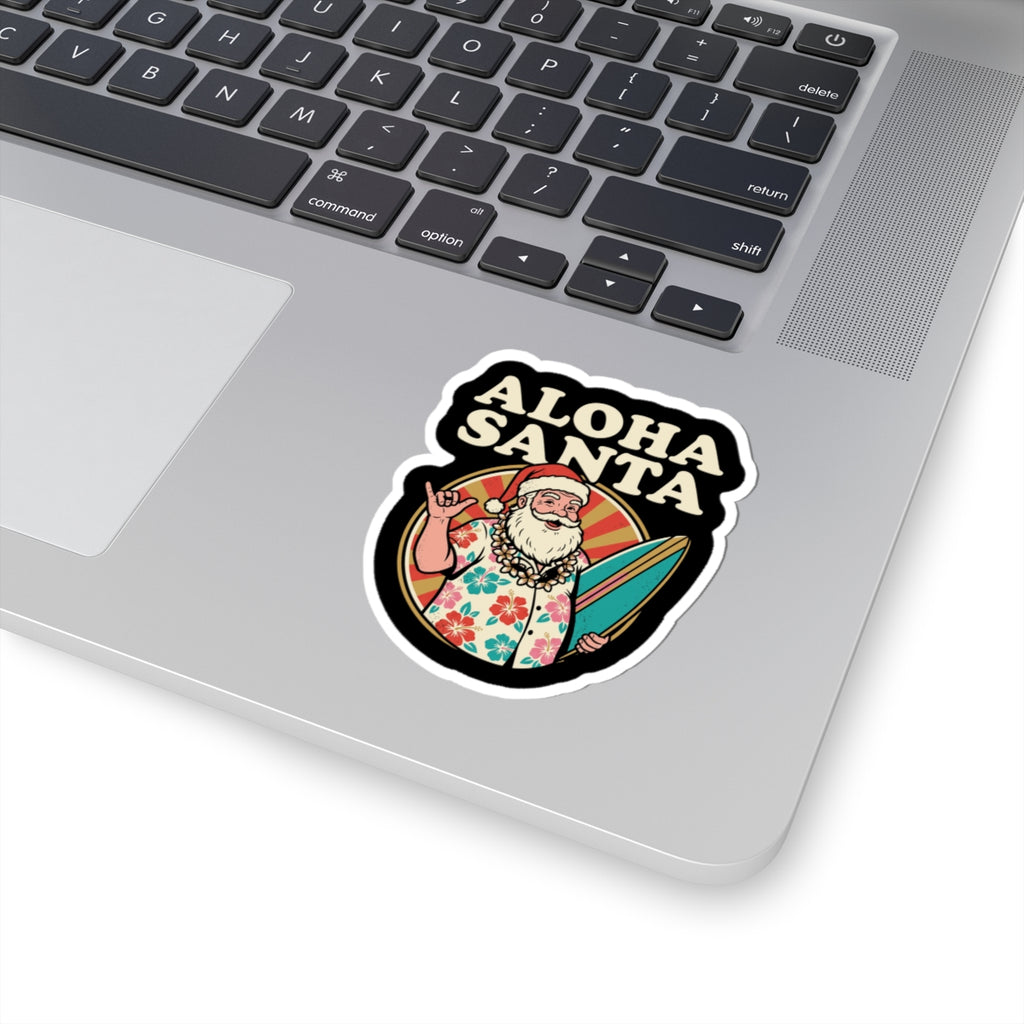 Aloha Santa Hawaiian Christmas Sticker