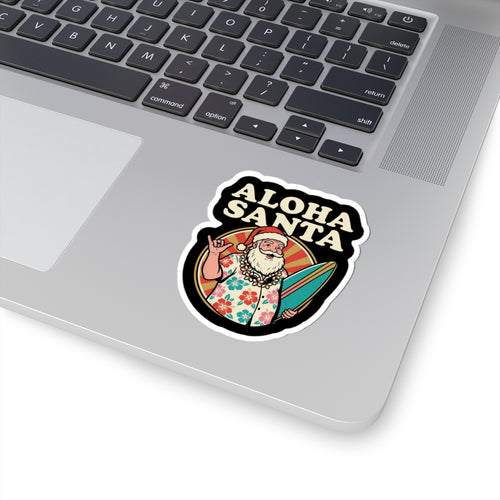 Aloha Santa Hawaiian Christmas Sticker