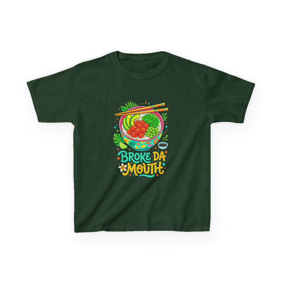 Broke Da Mouth Hawaii Poke Bowl Foodie Kids T-Shirt