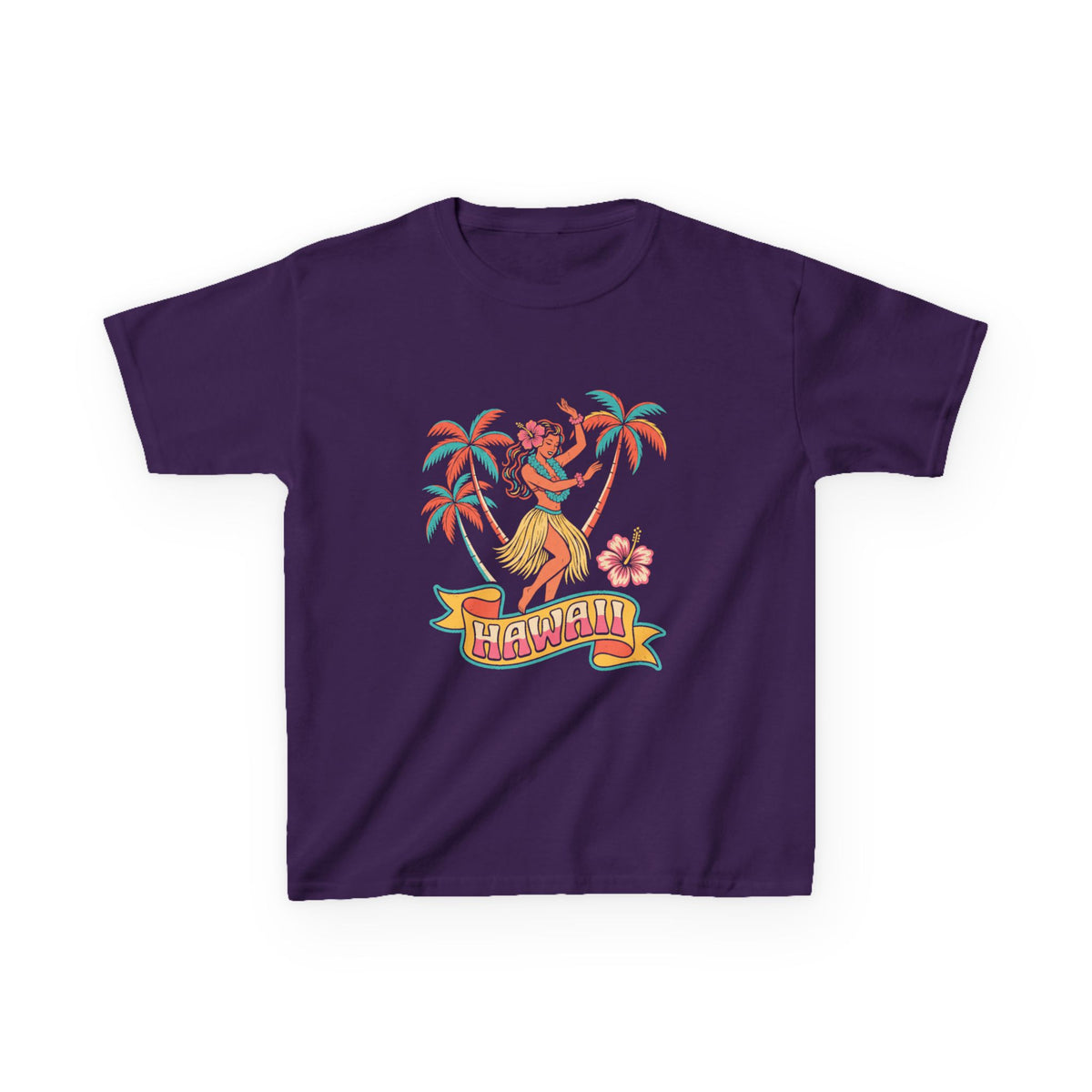 Retro Hula Dancer Hawaii Vintage Graphic Kids T-Shirt