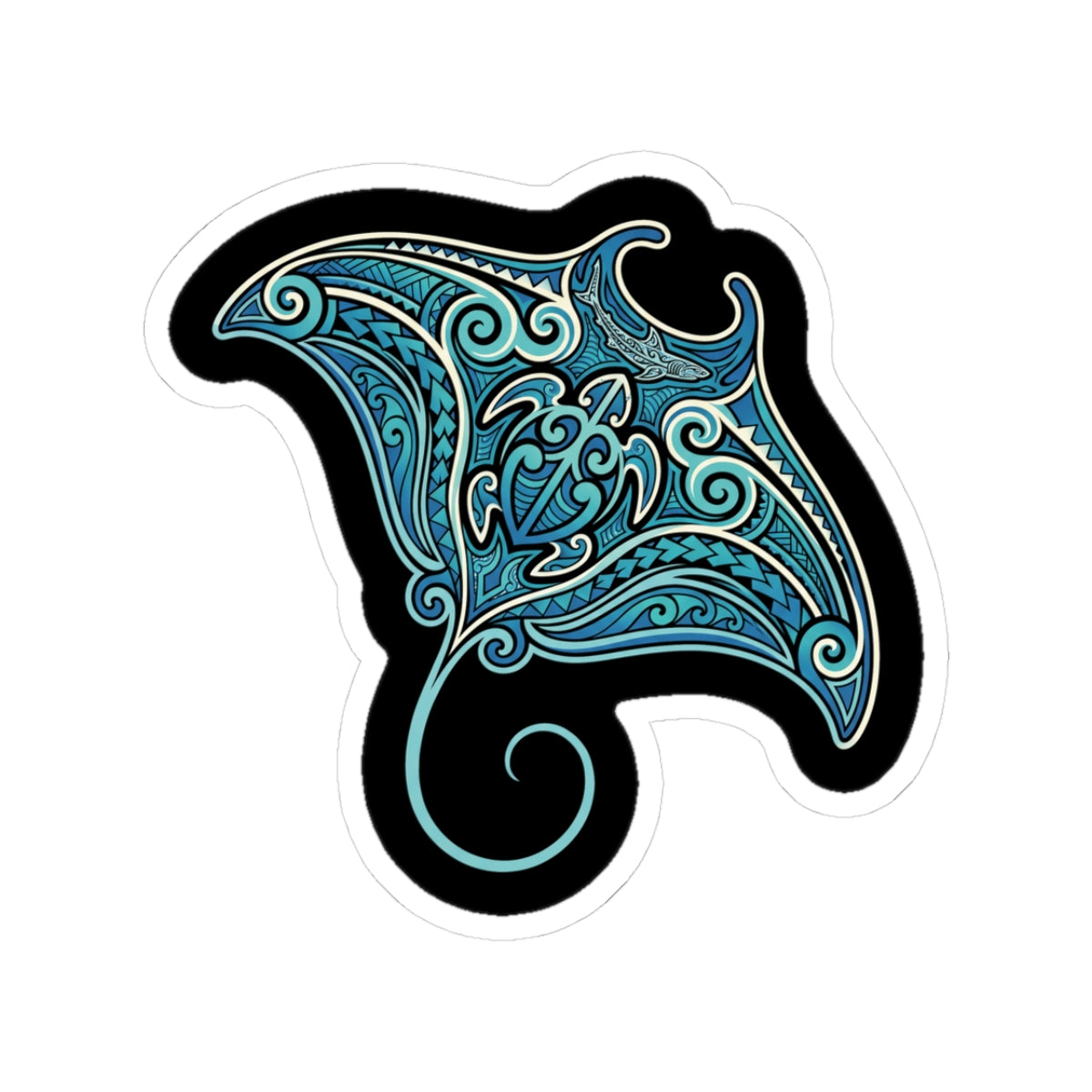 Polynesian Manta Hawaiian Family Sticker