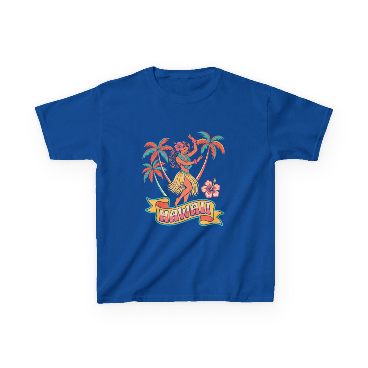 Retro Hula Dancer Hawaii Vintage Graphic Kids T-Shirt