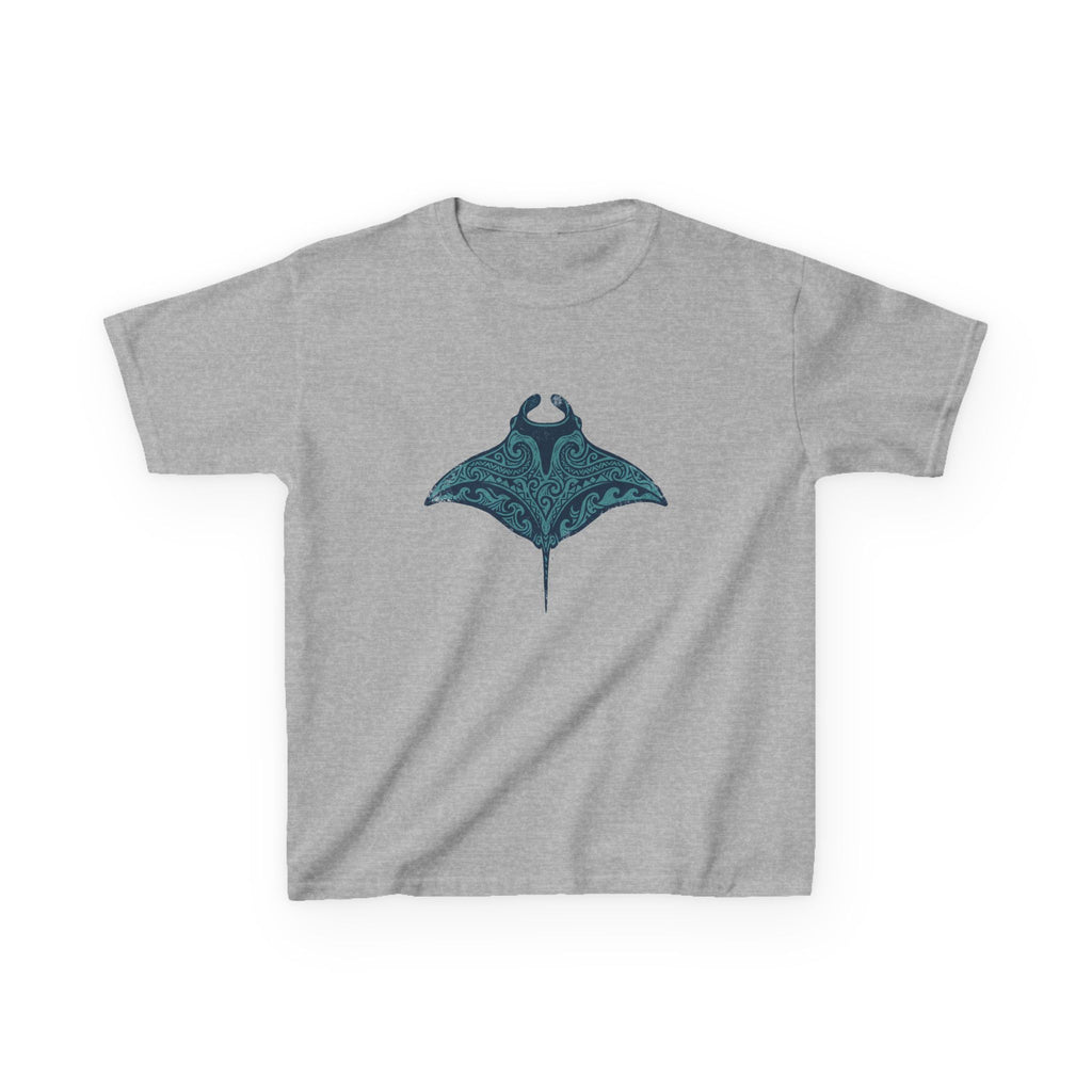 Tribal Manta Ray Polynesian Hawaiian Graphic Kids T-Shirt