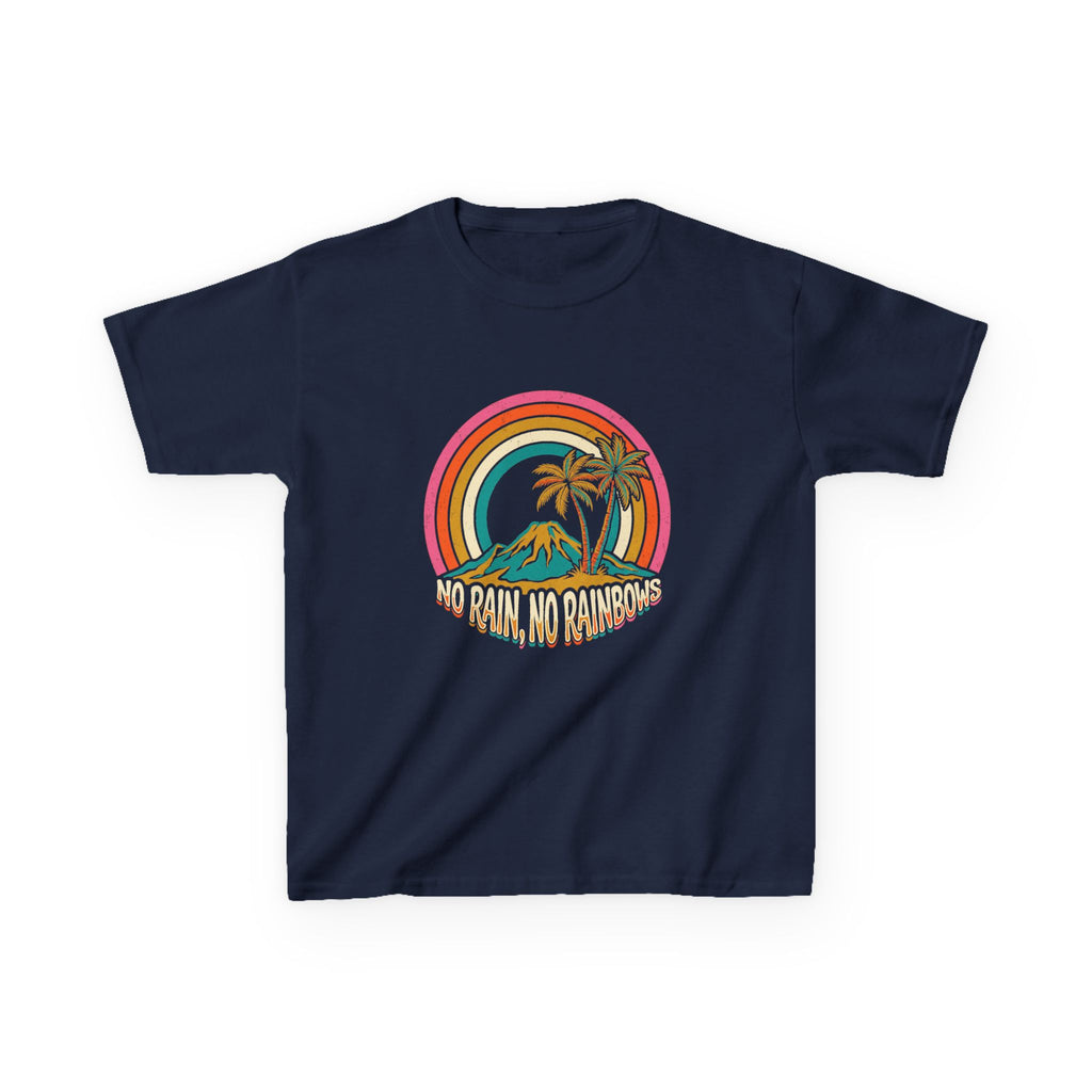 No Rain No Rainbows Hawaii Inspirational Graphic Kids T-Shirt