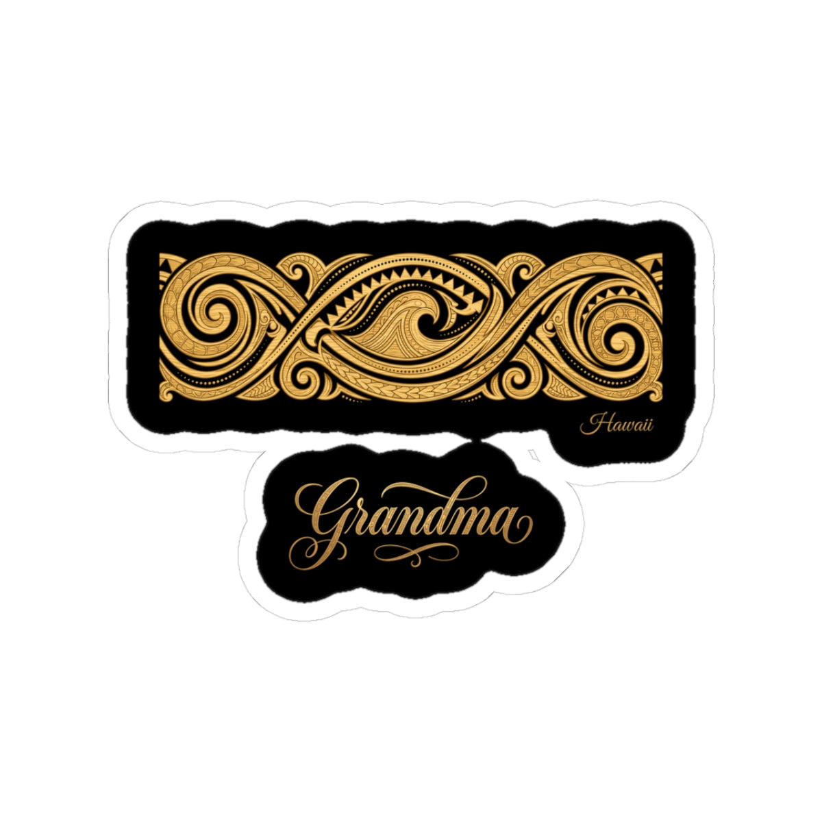 Hawaiian Tapa Wave Family Grandma Sticker