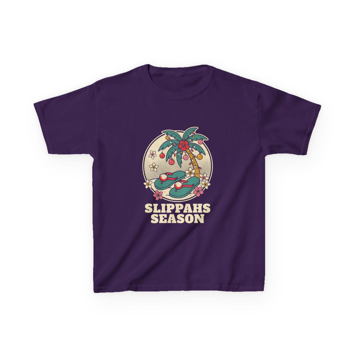 Slippahs Hawaiian Christmas Kids T-Shirt