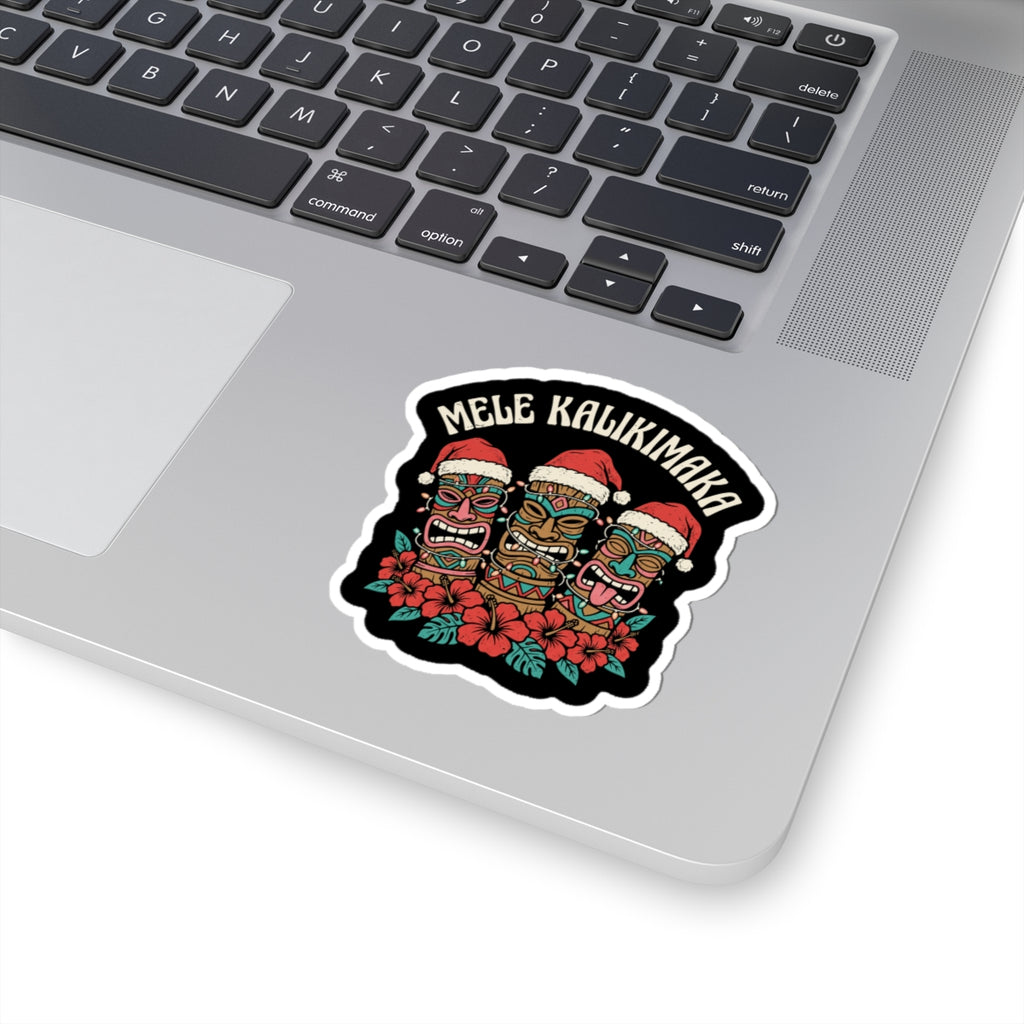 Mele Tikis Hawaiian Christmas Sticker