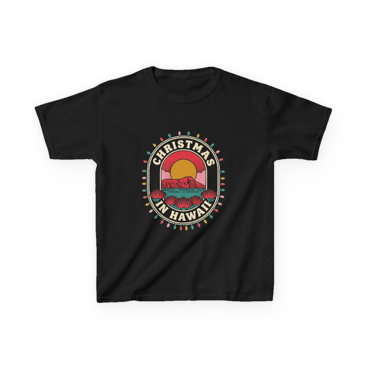 Hawaii Christmas Travel Badge Hawaiian Christmas Kids T-Shirt