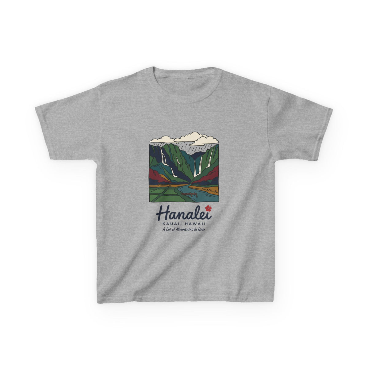 Hanalei Bay Kauai Hawaii Vintage Travel Graphic Kids T-Shirt