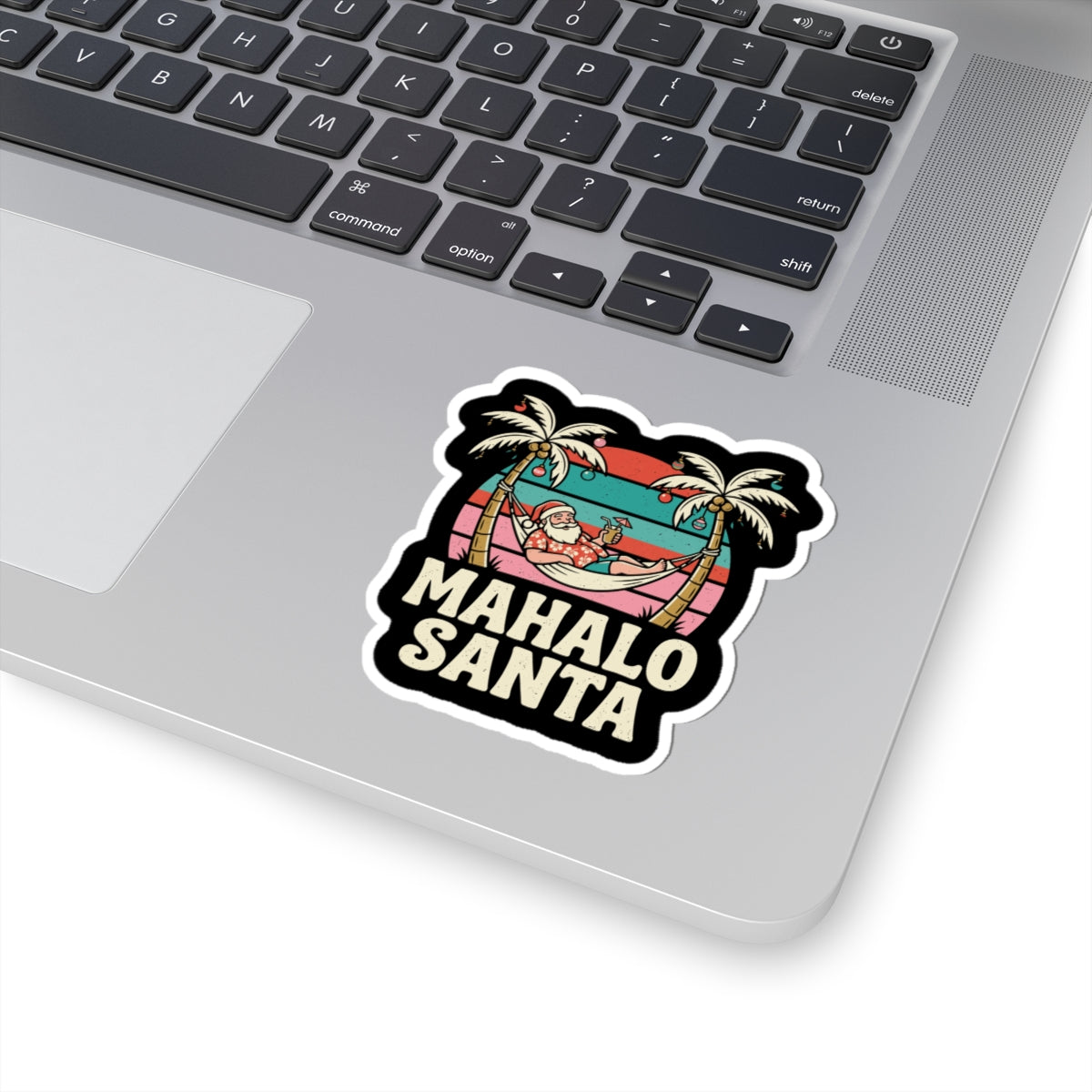 Mahalo Santa Hawaiian Christmas Sticker