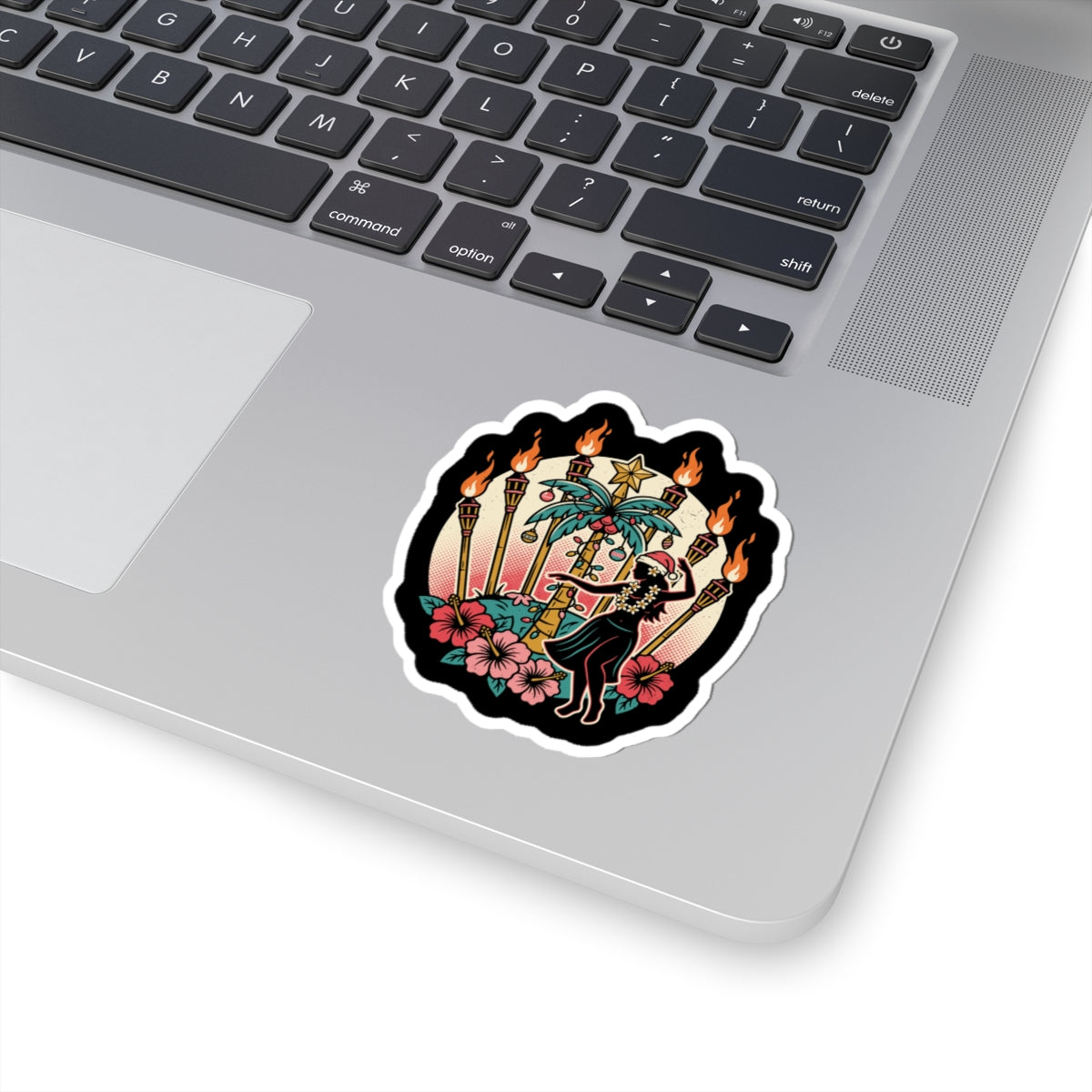 Tiki Hula Hawaiian Christmas Sticker