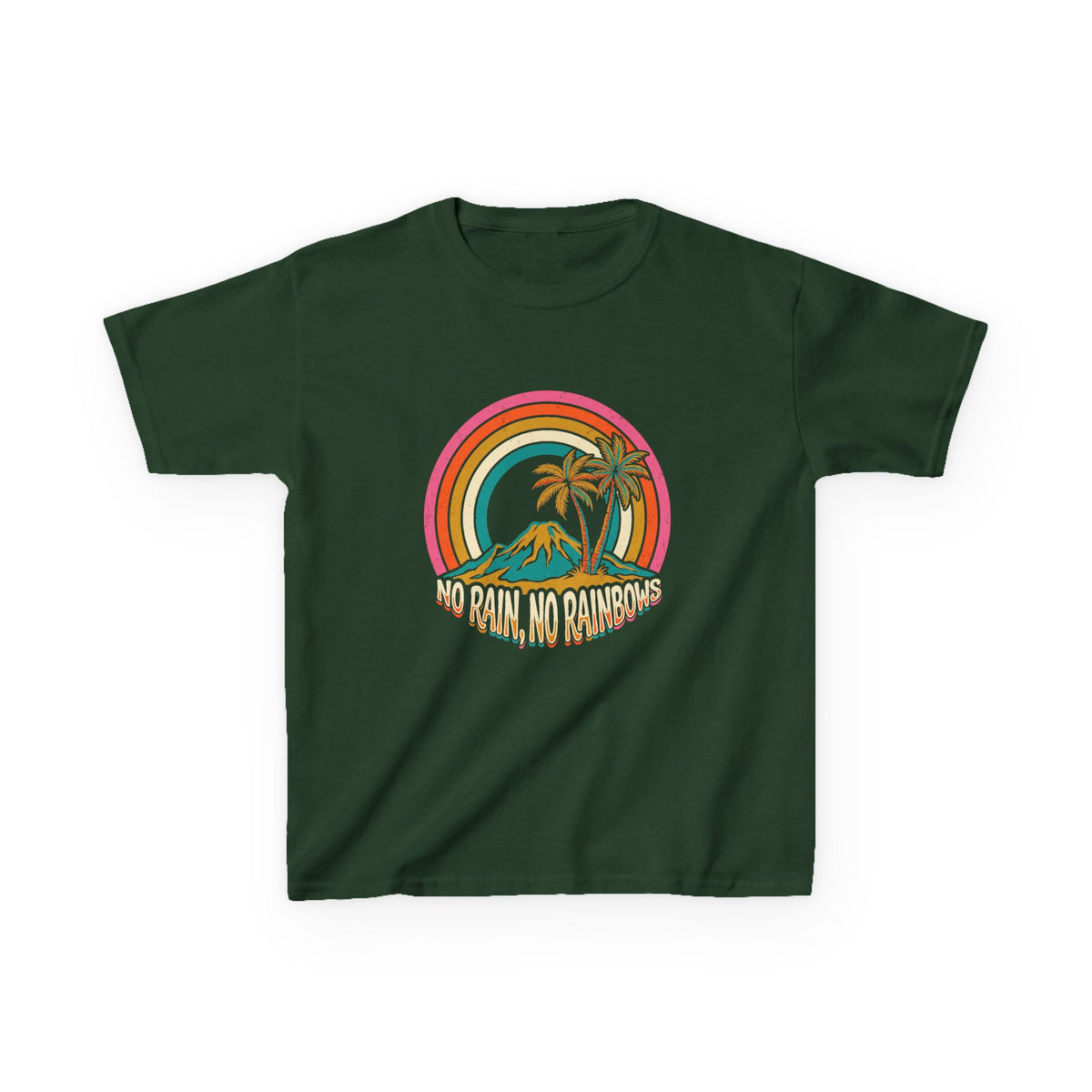 No Rain No Rainbows Hawaii Inspirational Graphic Kids T-Shirt