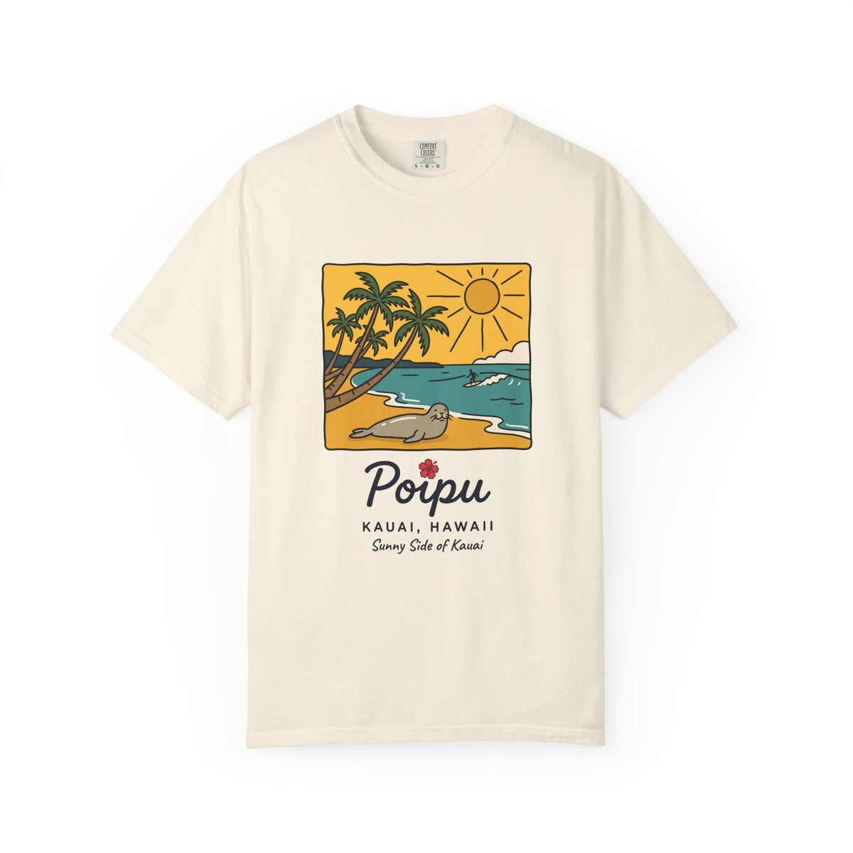 Poipu Beach Kauai Hawaii Vintage Travel Graphic T-Shirt