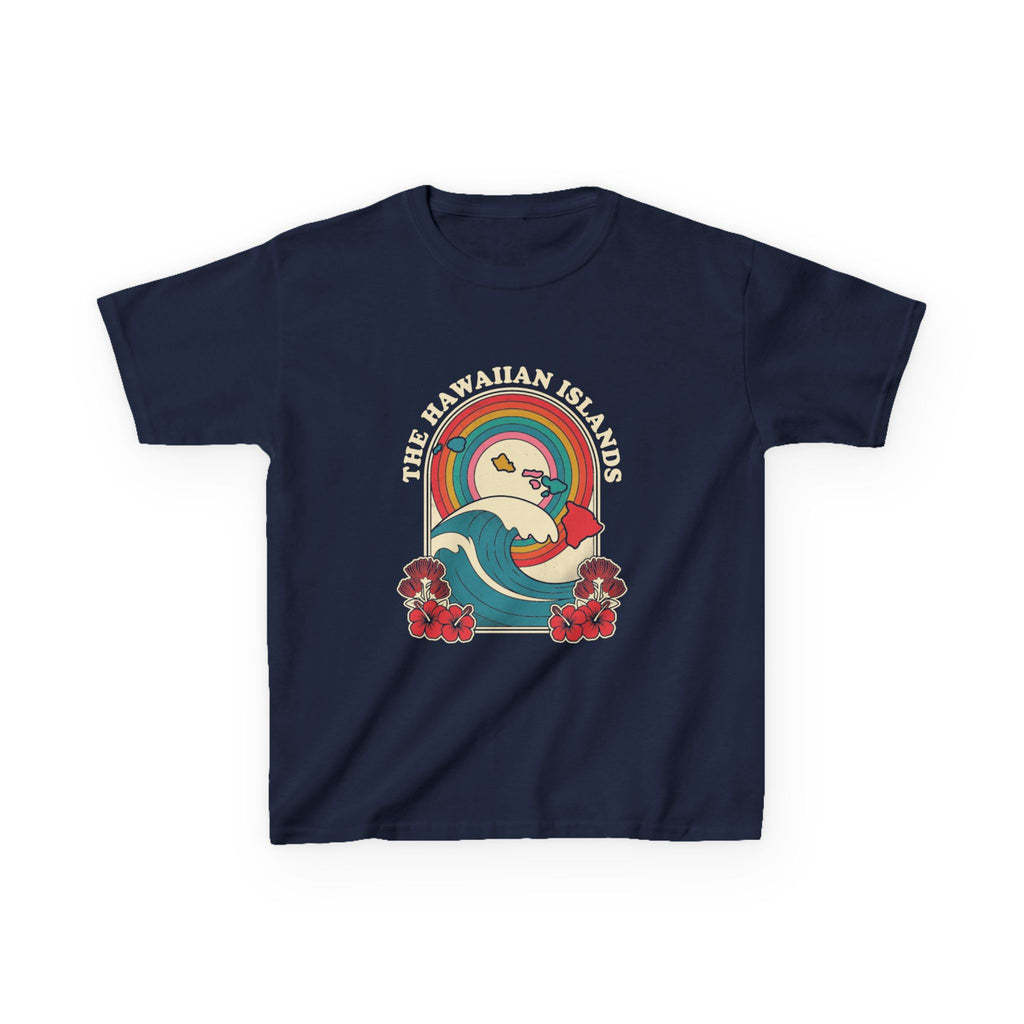 The Hawaiian Islands Retro Travel Poster Kids T-Shirt