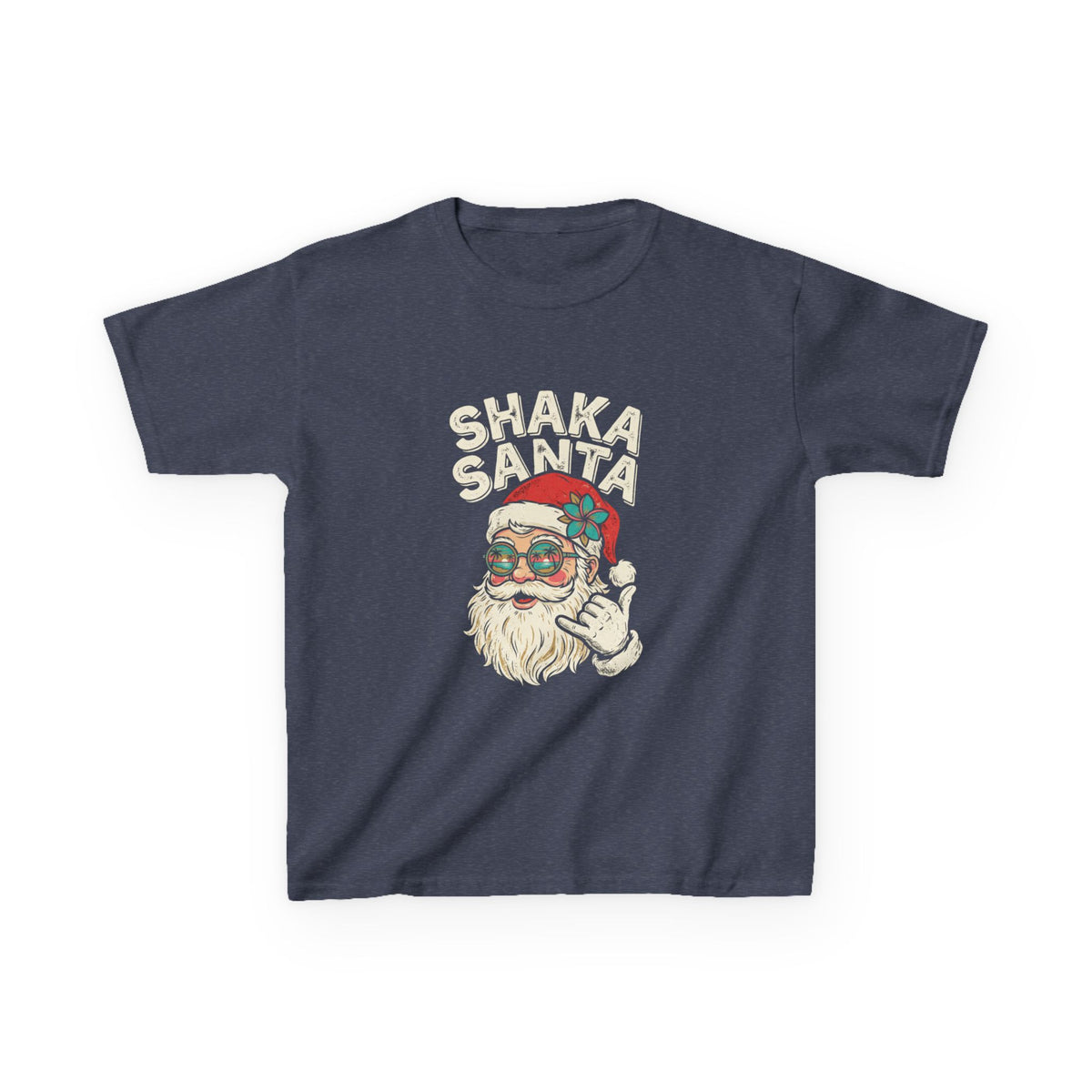 Shaka Santa Hawaiian Christmas Kids T-Shirt