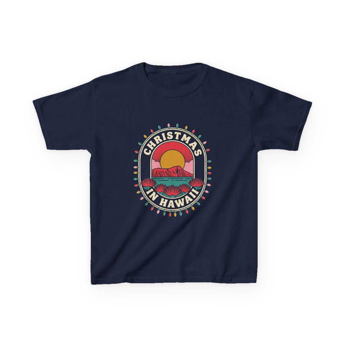 Hawaii Christmas Travel Badge Hawaiian Christmas Kids T-Shirt